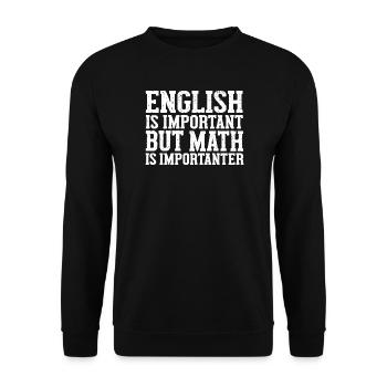 Lustiger Englischlehrer Grammatik-Zeichensetzungsschüler - Unisex Pullover - Schwarz - Vorne - Alina (178cm) & Michal (187cm)