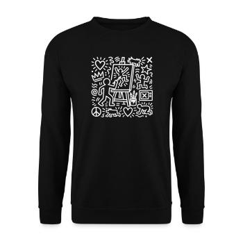 Kunst - Unisex Pullover - Schwarz - Vorne - Alina (178cm) & Michal (187cm)