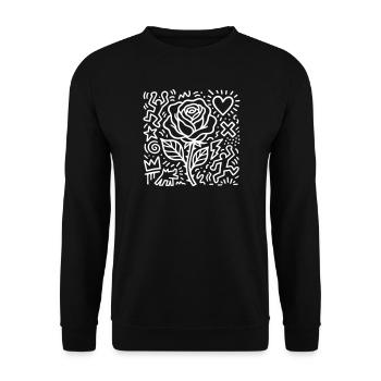 Rose - Unisex Pullover - Schwarz - Vorne - Alina (178cm) & Michal (187cm)