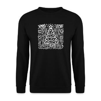 Weihnachten - Unisex Pullover - Schwarz - Vorne - Alina (178cm) & Michal (187cm)