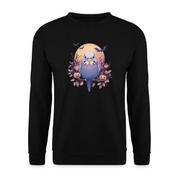 Wellensittich Halloween - Unisex Pullover - Schwarz - Vorne - Alina (178cm) & Michal (187cm)