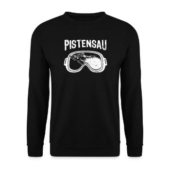 Pistensau Ski Schneemobil Snowmobil Wintersport - Unisex Pullover - Schwarz - Vorne - Alina (178cm) & Michal (187cm)
