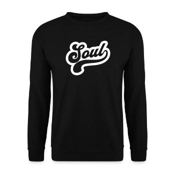 Soul Script Retro-Logo - Unisex Pullover - Schwarz - Vorne - Alina (178cm) & Michal (187cm)