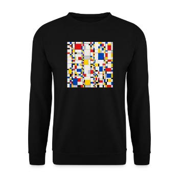 Blockmuster-Abstraktion - Unisex Pullover - Schwarz - Vorne - Alina (178cm) & Michal (187cm)