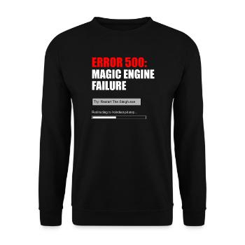 Fehler 500: Magic Engine Defect Tee - Unisex Pullover - Schwarz - Vorne - Alina (178cm) & Michal (187cm)