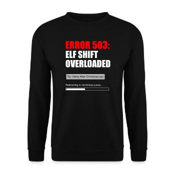 Elf Shift Overloaded Fehler 503 - Unisex Pullover - Schwarz - Vorne - Alina (178cm) & Michal (187cm)