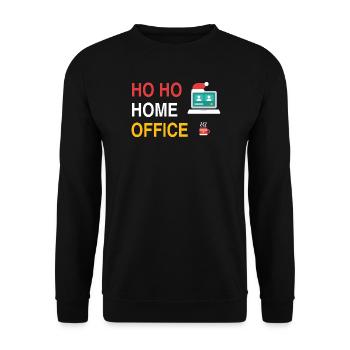 Ho Ho Home Office – Lustiges Weihnachtsshirt - Unisex Pullover - Schwarz - Vorne - Alina (178cm) & Michal (187cm)