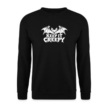 Keep It Creepy Bat Logo - Unisex Pullover - Schwarz - Vorne - Alina (178cm) & Michal (187cm)