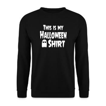 This is my Halloween Shirt - Unisex Pullover - Schwarz - Vorne - Alina (178cm) & Michal (187cm)