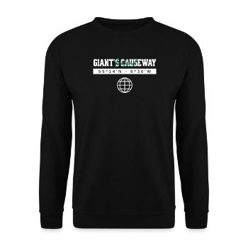 Giant’s Causeway Nordirland Koordinaten Reise - Unisex Pullover - Schwarz - Vorne - Alina (178cm) & Michal (187cm)