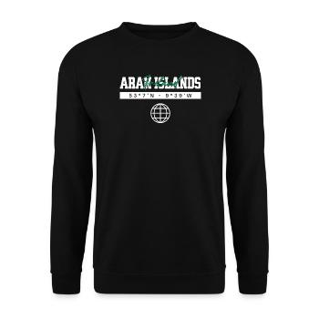 Aran-Inseln Irland Koordinaten Reise Souvenir - Unisex Pullover - Schwarz - Vorne - Alina (178cm) & Michal (187cm)