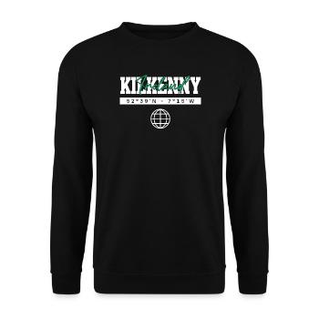 Kilkenny Irland Koordinaten Reise Souvenir - Unisex Pullover - Schwarz - Vorne - Alina (178cm) & Michal (187cm)