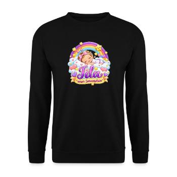 Ida Sonnenschein Regenbogen - Unisex Pullover - Schwarz - Vorne - Alina (178cm) & Michal (187cm)