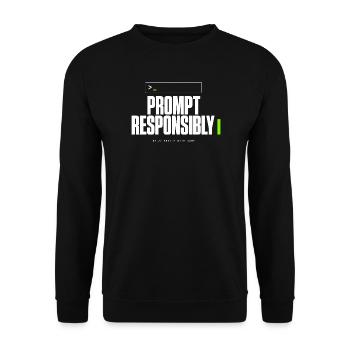 Prompte verantwortungsvoll - Unisex Pullover - Schwarz - Vorne - Alina (178cm) & Michal (187cm)