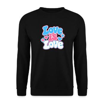 Transgender Design "Love is Love" S1 - Unisex Pullover - Schwarz - Vorne - Alina (178cm) & Michal (187cm)