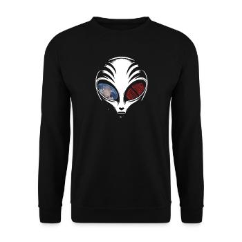 Alien Worth Saving Grafik UFO Streetwear - Unisex Pullover - Schwarz - Vorne - Alina (178cm) & Michal (187cm)
