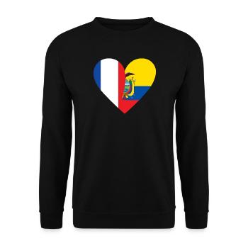 Frankreich Ecuador T-Shirt | Franco-ecuadorianisches Geschenk - Unisex Pullover - Schwarz - Vorne - Alina (178cm) & Michal (187cm)