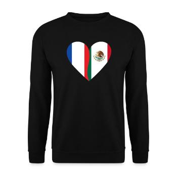 Frankreich Mexiko T-Shirt | Franco-Mexikanisches Geschenk - Unisex Pullover - Schwarz - Vorne - Alina (178cm) & Michal (187cm)
