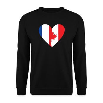 Frankreich & Kanada Flagge | Franco-kanadisches Geschenk - Unisex Pullover - Schwarz - Vorne - Alina (178cm) & Michal (187cm)