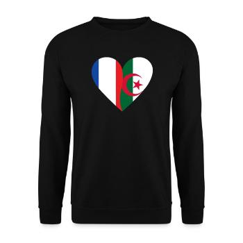 Frankreich Algerien | Französisch-algerisches Geschenk - Unisex Pullover - Schwarz - Vorne - Alina (178cm) & Michal (187cm)