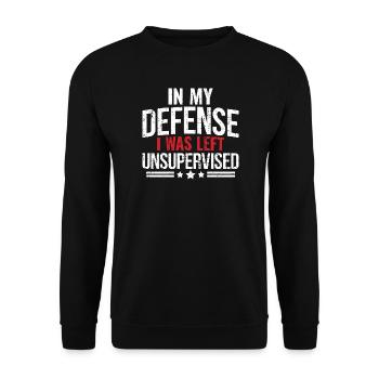 Sarkasmus, trockener Humor, lustiges Zitat, freches Geschenk - Unisex Pullover - Schwarz - Vorne - Alina (178cm) & Michal (187cm)