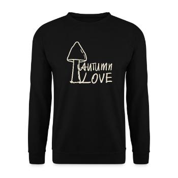 Herbstpilzliebe - Unisex Pullover - Schwarz - Vorne - Alina (178cm) & Michal (187cm)