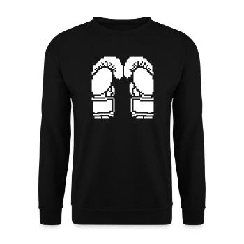 Boxhandschuhe Pixel - Unisex Pullover - Schwarz - Vorne - Alina (178cm) & Michal (187cm)