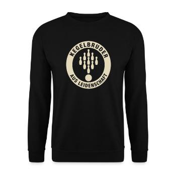 Kegelbruder aus Leidenschaft Kegeln Emblem - Unisex Pullover - Schwarz - Vorne - Alina (178cm) & Michal (187cm)