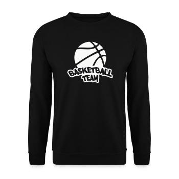Basketball Team Logo  - Unisex Pullover - Schwarz - Vorne - Alina (178cm) & Michal (187cm)