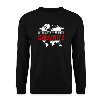 Chemnitz - Unisex Pullover - Schwarz - Vorne - Alina (178cm) & Michal (187cm)