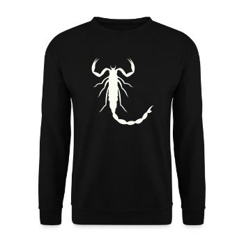 Skorpion Silhouette Nachtpanorama - Unisex Pullover - Schwarz - Vorne - Alina (178cm) & Michal (187cm)