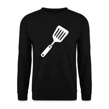 Bratenwender Koch & Küche Design Geschenk Köchin  - Unisex Pullover - Schwarz - Vorne - Alina (178cm) & Michal (187cm)