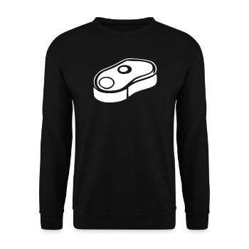 Steak Fleisch Barbecue Grill Geschenk  - Unisex Pullover - Schwarz - Vorne - Alina (178cm) & Michal (187cm)