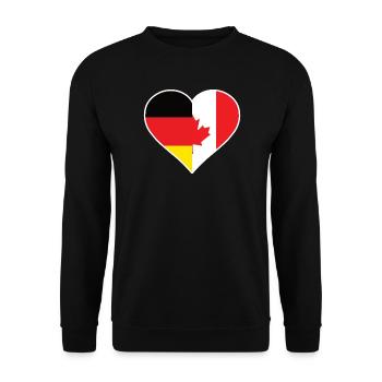 Germany Canada Flag Heart | German Canadian Gift - Unisex Pullover - Schwarz - Vorne - Alina (178cm) & Michal (187cm)
