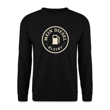 Mein Diesel bleibt Retro - Unisex Pullover - Schwarz - Vorne - Alina (178cm) & Michal (187cm)