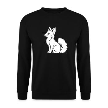 Fuchs Silhouette - Unisex Pullover - Schwarz - Vorne - Alina (178cm) & Michal (187cm)