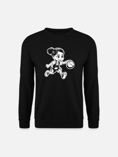 Lustiges Basketball Mädchen - Unisex Pullover - Schwarz