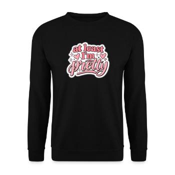 Wenigstens bin ich ziemlich pink Script - Unisex Pullover - Schwarz - Vorne - Alina (178cm) & Michal (187cm)