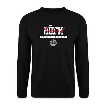 Höfn Island Koordinaten Reise Souvenir - Unisex Pullover - Schwarz - Vorne - Alina (178cm) & Michal (187cm)