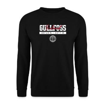 Gullfoss Island Koordinaten Reise Souvenir - Unisex Pullover - Schwarz - Vorne - Alina (178cm) & Michal (187cm)