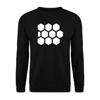 Bienenwabe Design Imker & Natur Geometric Geschenk - Unisex Pullover - Schwarz - Vorne - Alina (178cm) & Michal (187cm)