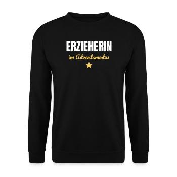 Erzieherin im Adventsmodus - Unisex Pullover - Schwarz - Vorne - Alina (178cm) & Michal (187cm)