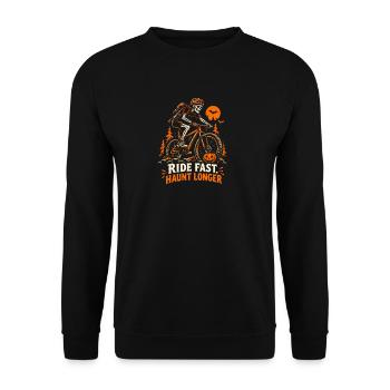 Fahr schnell, spuke länger - Unisex Pullover - Schwarz - Vorne - Alina (178cm) & Michal (187cm)