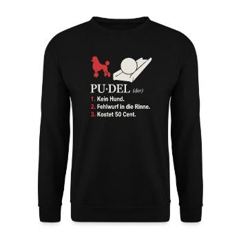 Pudel Definition Kegeln – kein Hund Fehlwurf - Unisex Pullover - Schwarz - Vorne - Alina (178cm) & Michal (187cm)