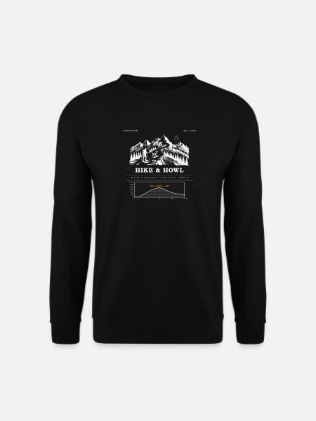 Hike & Howl – Wandern mit Hund - Unisex Pullover - Schwarz