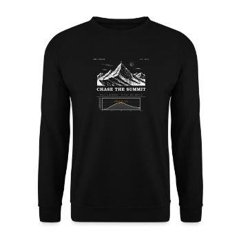 Chase the Summit – Bergsteigen - Unisex Pullover - Schwarz - Vorne - Alina (178cm) & Michal (187cm)