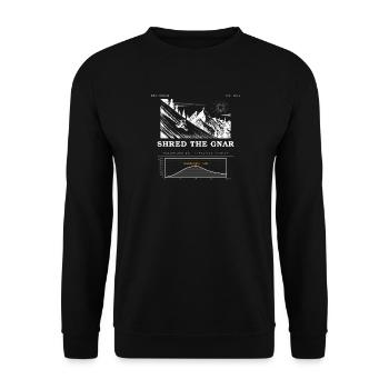 Shred the Gnar – Snowboard Powder - Unisex Pullover - Schwarz - Vorne - Alina (178cm) & Michal (187cm)