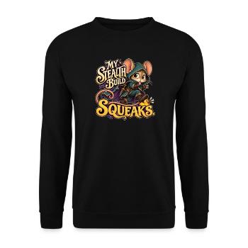 Schleichmaus mit Ente - Unisex Pullover - Schwarz - Vorne - Alina (178cm) & Michal (187cm)