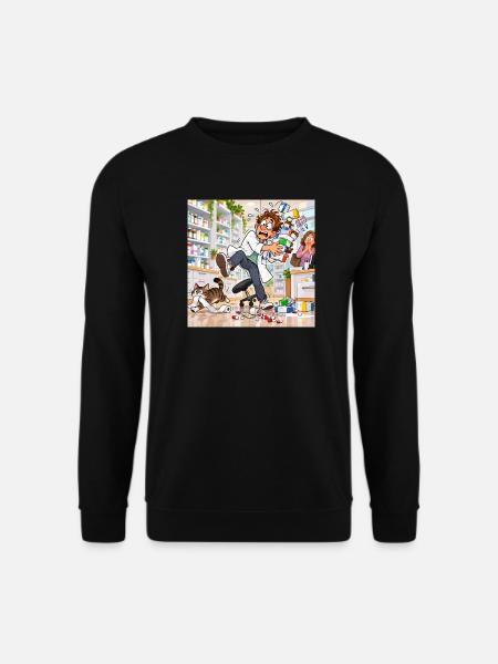 Apotheker im Chaos: Medikamenten-Turm - Unisex Pullover - Schwarz