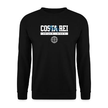 Costa Rei Italien Koordinaten Reise Souvenir - Unisex Pullover - Schwarz - Vorne - Alina (178cm) & Michal (187cm)